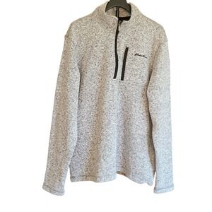 Eddie Bauer Mens XXL Grey Marled Quarter Zip Pullover Sweater Fleece